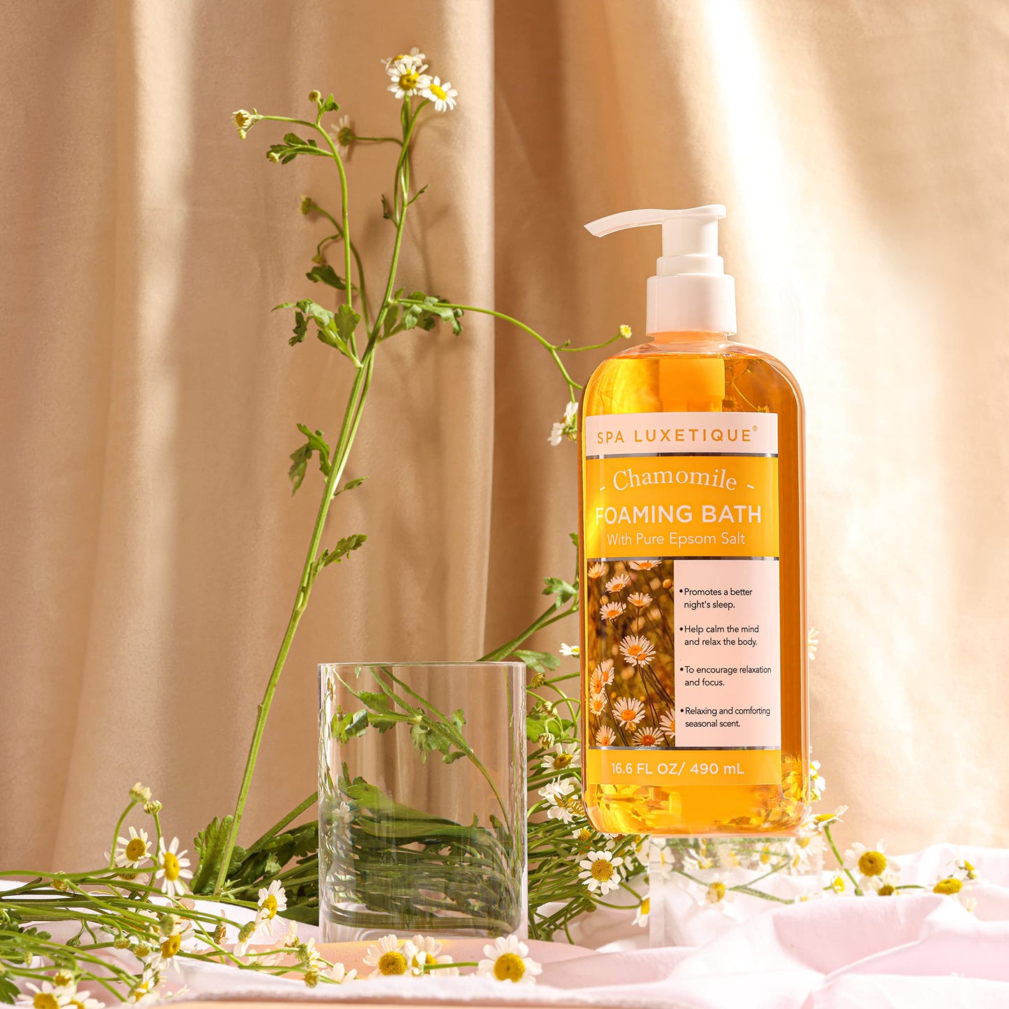 Bubble Bath, Spa Luxetique Foaming Bath for Women with Pure Epsom Salt, Bath Sets Rose and Chamomile Scent, Moisturizing and Relaxing Spa Gifts Beauty and Personal Care spa luxetique