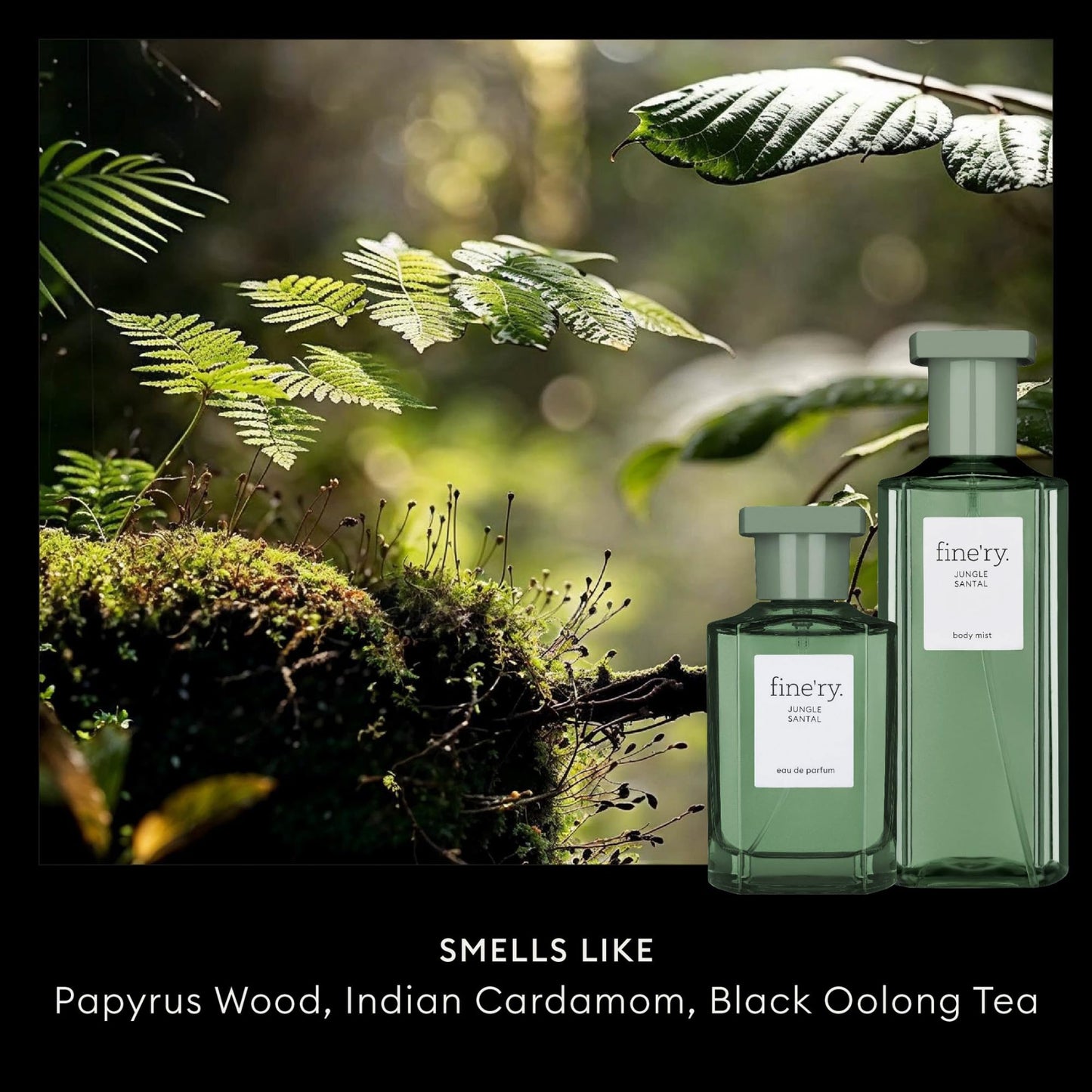 Fine'ry Jungle Santal Eau De Parfum & Body Mist Gift Set | Earthy & Woody Notes Of Papyrus Wood & Black Oolong Tea | Fine Mist Spray & Perfume Beauty & Personal Care Fine'ry