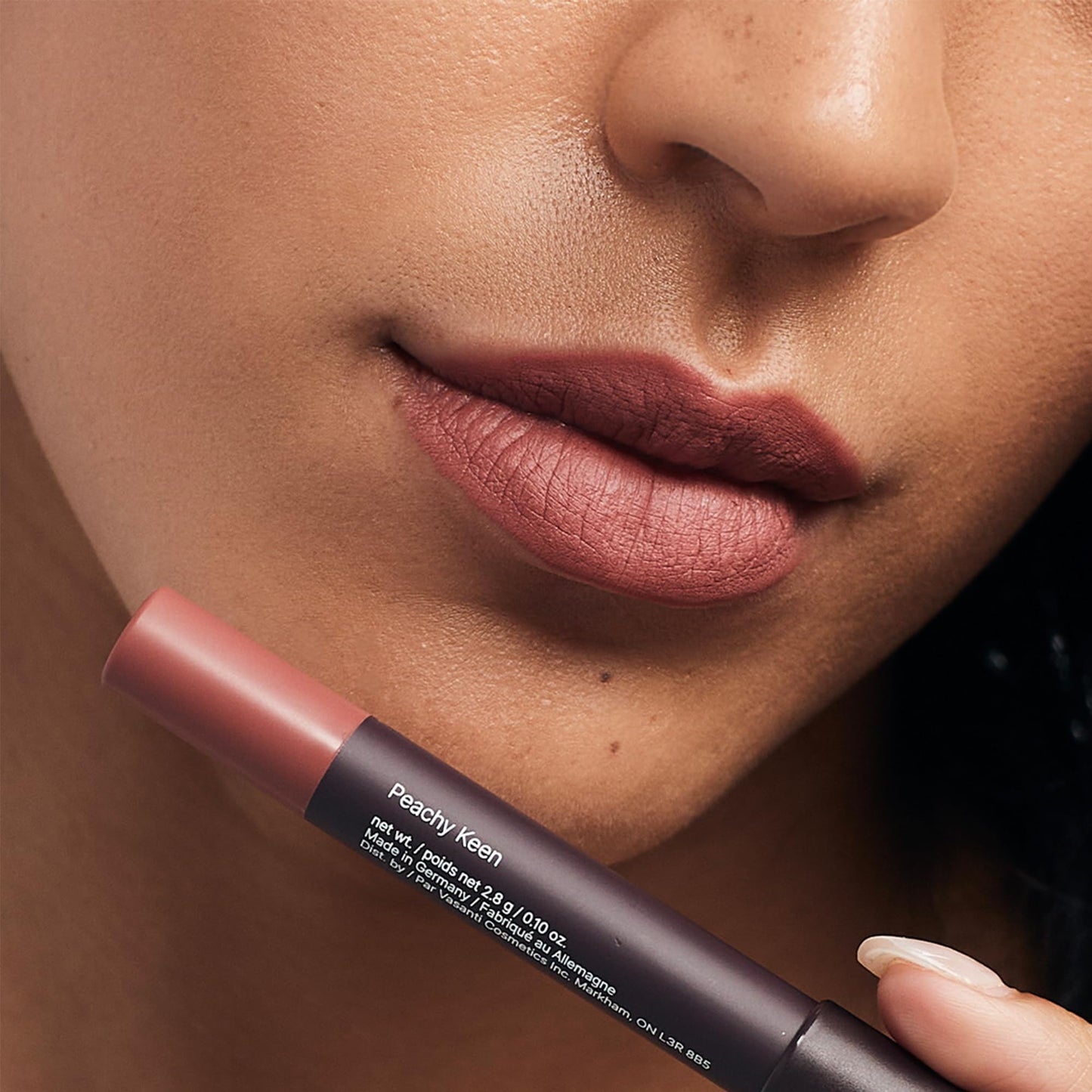 VASANTI Matte Crush Lipstick Pencil - Peachy Keen Natural Peach - Soft, Velvety Matte Finish, Waterproof, Smooth Application - Natural, Vegan Beauty & Personal Care VASANTI
