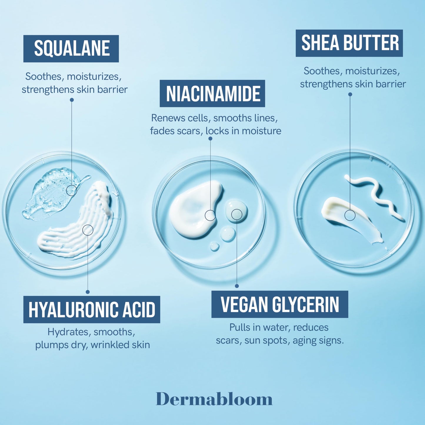 Dermabloom Hyaluronic Acid Face Roller Cream - Hydrates, Plumps, Firms, Depuffs - Dermatologist Tested, Anti-Aging, Korean Skin Care - Vegan, Clean Beauty & Personal Care Dermabloom