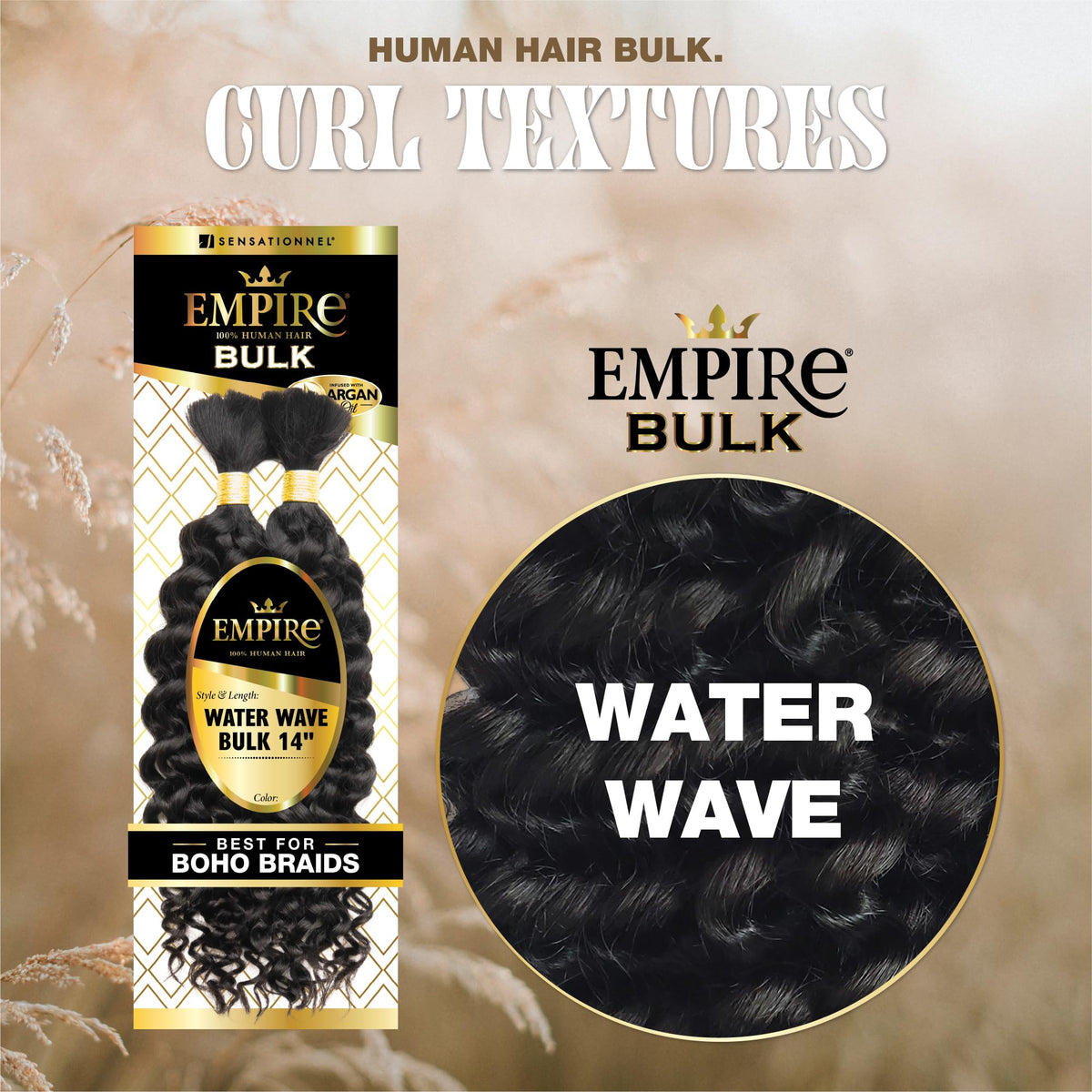 Sensationnel Empire Bulk Braiding-Water Wave,14 inch, 4 MEDBROWN
