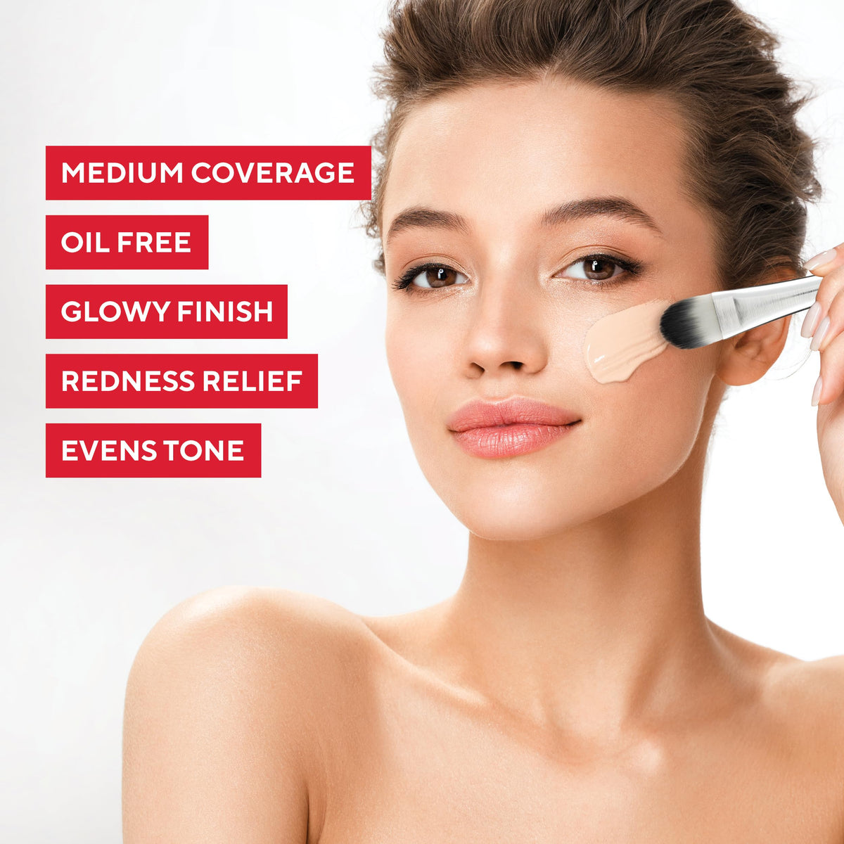 Mirabella Skin Tint Creme Liquid Foundation Makeup, Oil-Free Mineral Foundation for Medium Coverage - w/Hyaluronic Acid, Squalane, & Allantoin for All