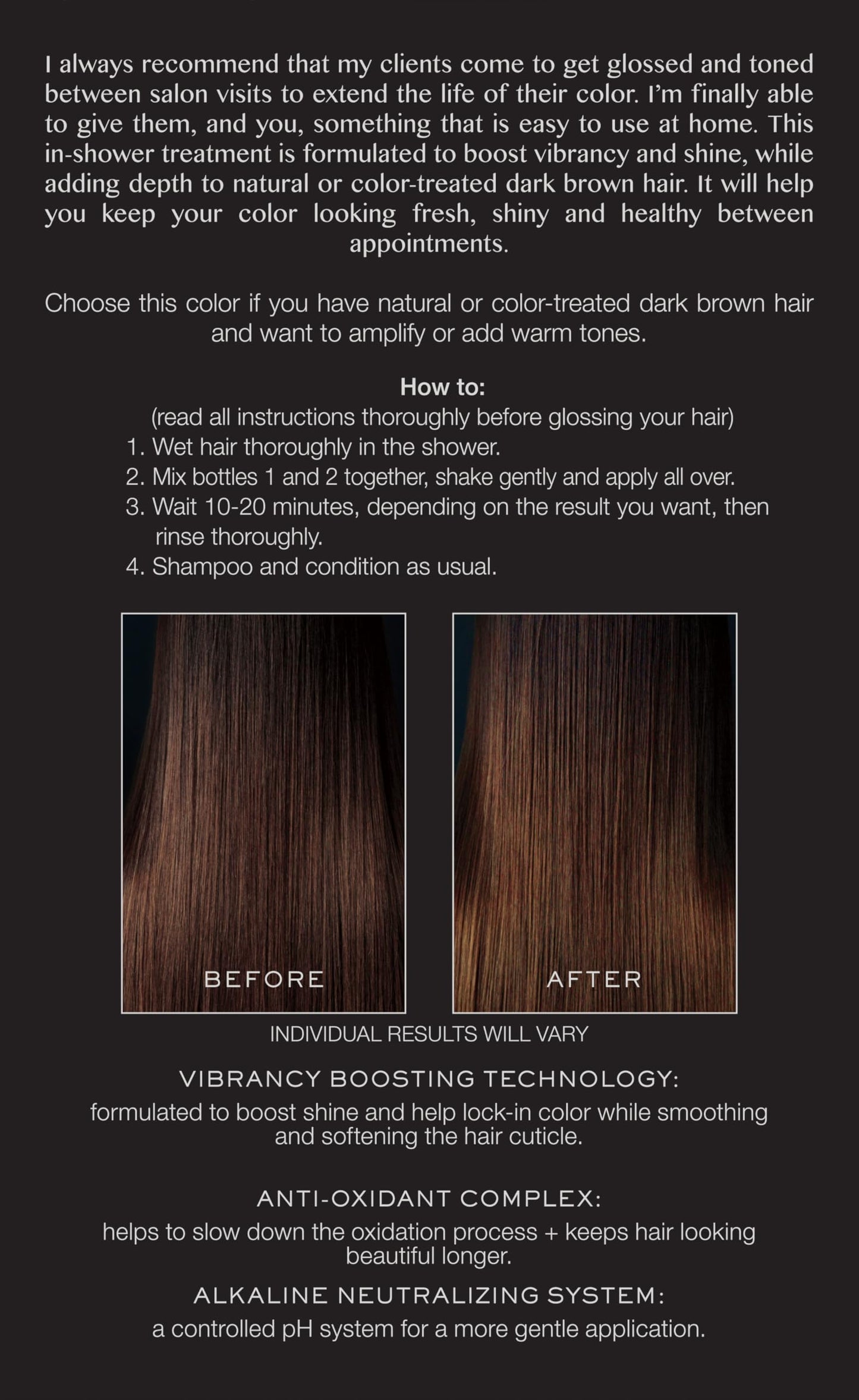 Kristin Ess Hair Gloss in Chocolate Cosmo Dark Golden Brown - 4 Wk Semi Permanent Hair Color for Women - Chocolate Brown Color Depositing Conditioner Beauty & Personal Care Kristin Ess