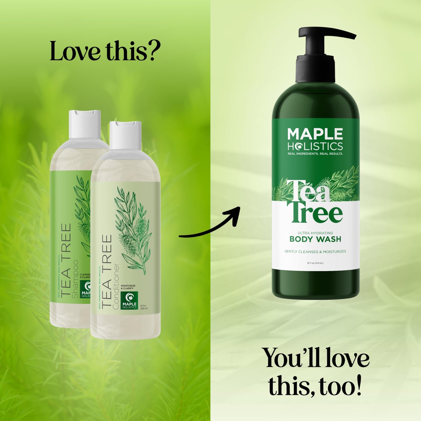Tea Tree Shampoo and Conditioner Set - Sulfate Free Clarifying Shampoo and Conditioner for Oily Hair & Scalp Care with Cleansing Tea Tree Oil Beauty & Personal Care Maple Holistics