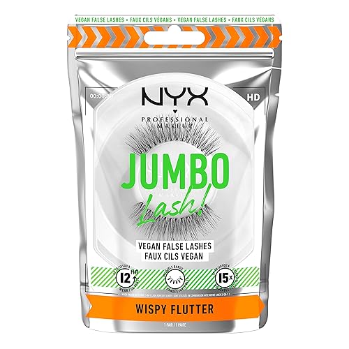 NYX PROFESSIONAL MAKEUP Jumbo Lash! Vegan False Eyelashes, Up to 12HR Wear, Reusable Fake Lashes - Wispy Flutter Beauty & Personal Care NYX PROFESSIONAL MAKEUP