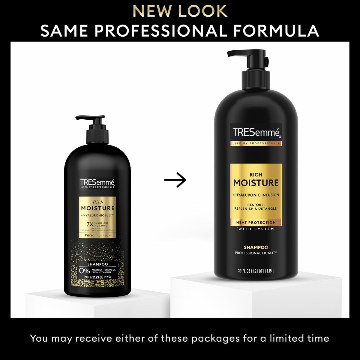 TRESemmé Rich Moisture Hydrating Shampoo with Pump for Dry Hair Formulated With Pro Style Technology 39 Fl Oz Beauty & Personal Care TRESemmé