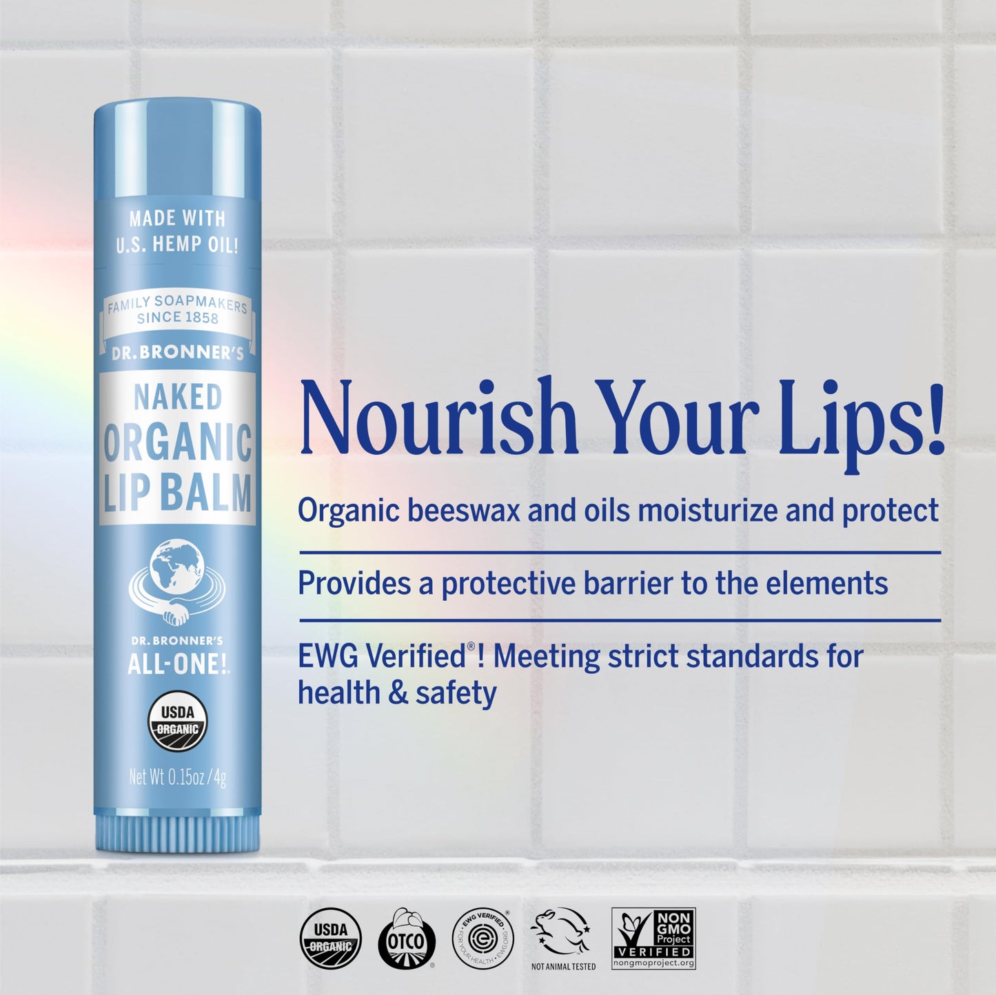Dr. Bronner’s Organic Lip Balm 6-Pack (.15oz) Natural, Moisturizing, Petroleum-Free Lip Moisturizer with Beeswax & Avocado Oil for Dry Lips, Men Beauty & Personal Care Dr. Bronner's