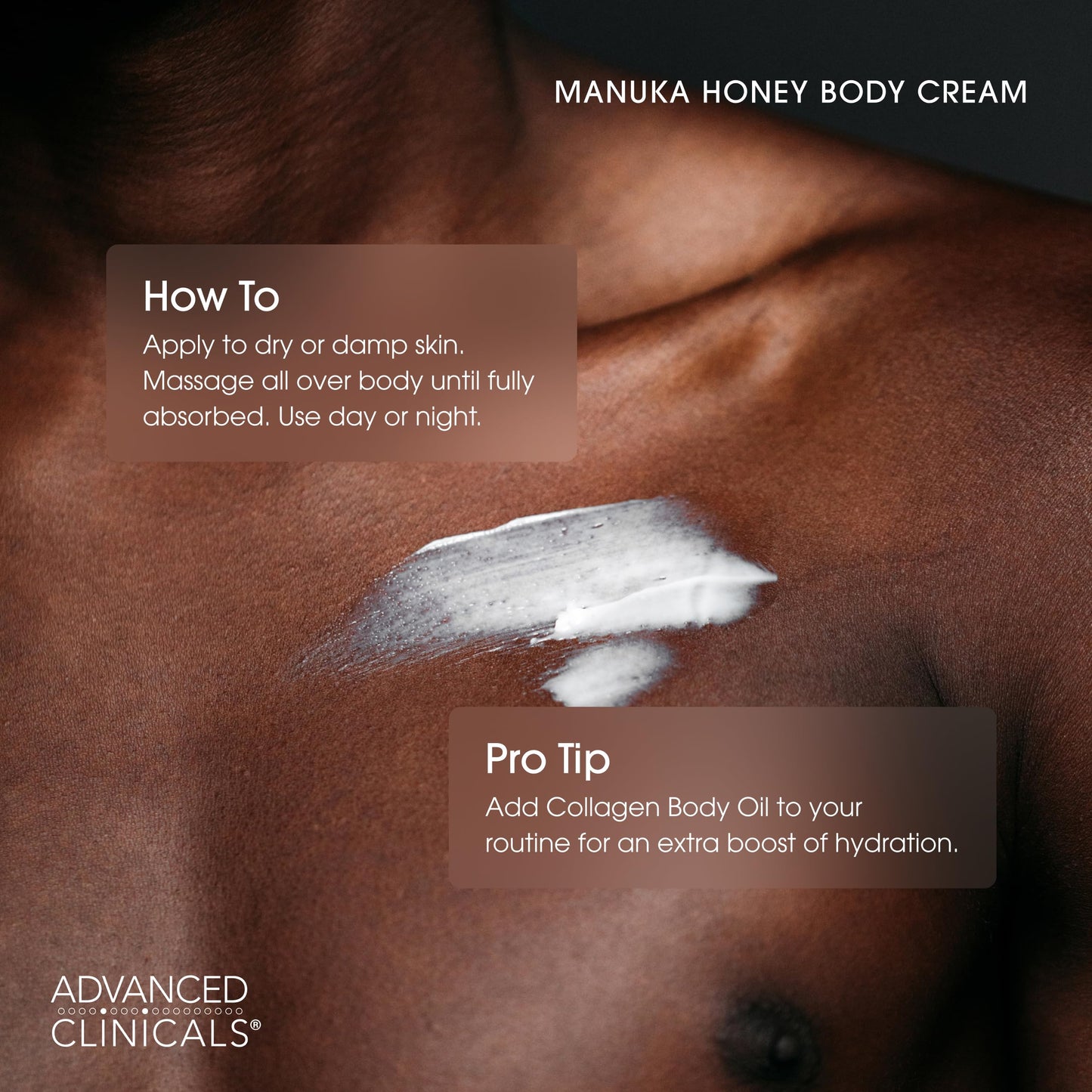 Advanced Clinicals Manuka Honey Body Cream For Women & Men | Body Butter Lotion For Extremely Dry Skin | Collagen Cream Beauty & Personal Care Advanced Clinicals