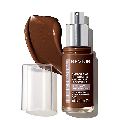 Revlon Illuminance Skin-Caring Liquid Foundation, Hyaluronic Acid, Hydrating and Nourishing Formula with Medium Coverage, 613 Honey Java, 1 fl oz Beauty & Personal Care REVLON