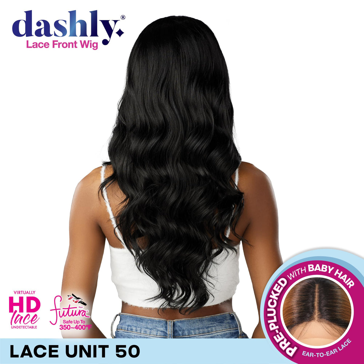Sensationnel Dashly Lace Front Wig-Unit 50, 1B OFFBLACK