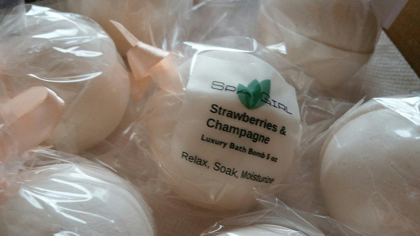 3 Large, Luxury Bath Bomb Fizzies 5 Oz Each Handmade in The USA with Natural Ingredients, Shea and Cocoa Butter, Great for Dry Skin (Strawberries… Beauty & Personal Care Spa Girl/Spa Pure
