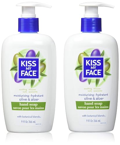 Kiss My Face Moisture Liquid Hand Soap - Vegan and Cruelty Free Hand Wash Soap - 9 fl oz Bottle with Pump Dispenser (Olive and Aloe, Pack of 6) Beauty & Personal Care Kiss My Face