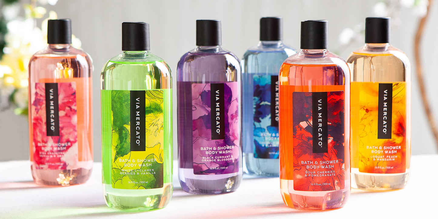Via Mercato Bella Collection, Hydrates & Invigorates, Shower Gel, 500 ML, No. 3 - Black Currant & Orange Blossoms Beauty & Personal Care Via Mercato