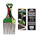 Afropick Anti-Static Plastic Black Hair Pick for Natural Curly Long Thick Hair- Afro Pick Comb for Men, Women- African Artist Designs (Harlem) Beauty & Personal Care Afropick