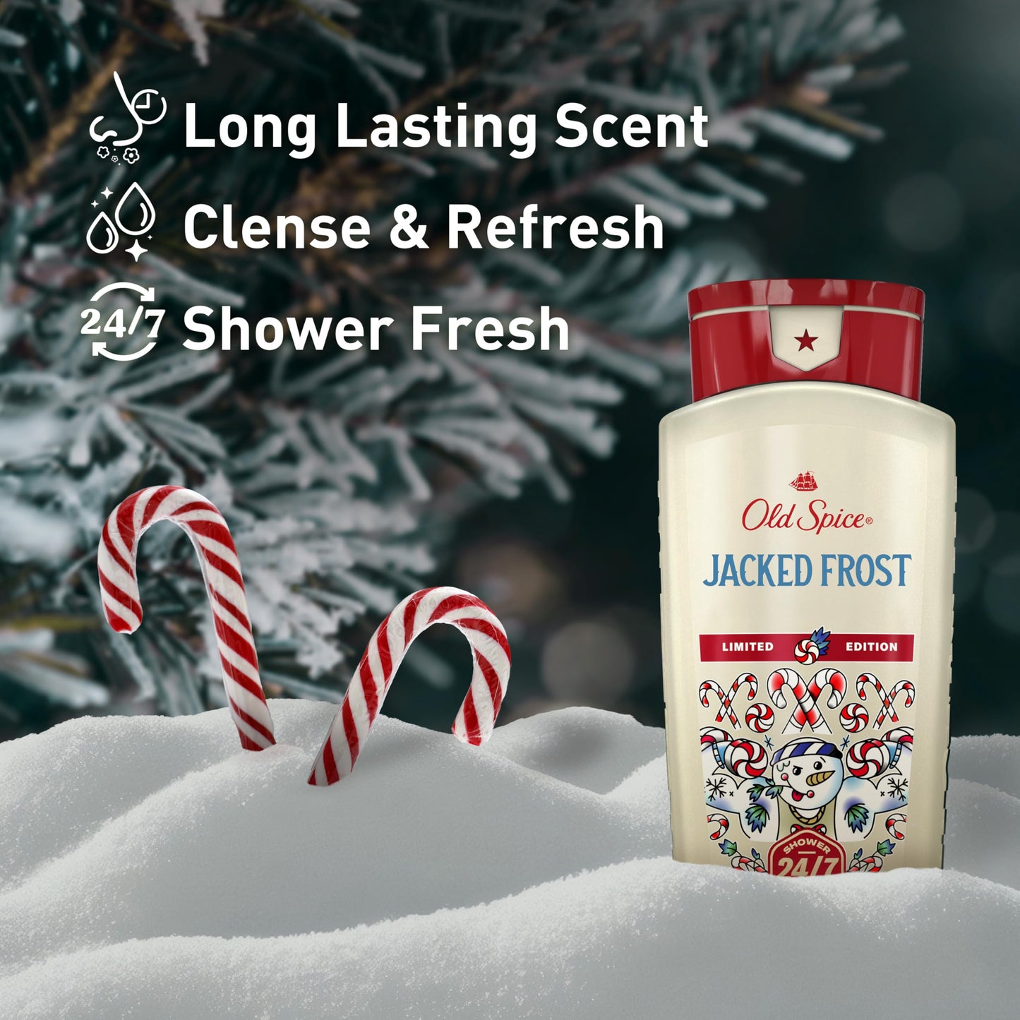 Old Spice Body Wash for Men, Holidudes Holiday Edition, 24/7 Holiday Freshness, Lasting Scent and Rich Lather, Stocking Stuffer, Jacked Frost Frosted Beauty & Personal Care Old Spice