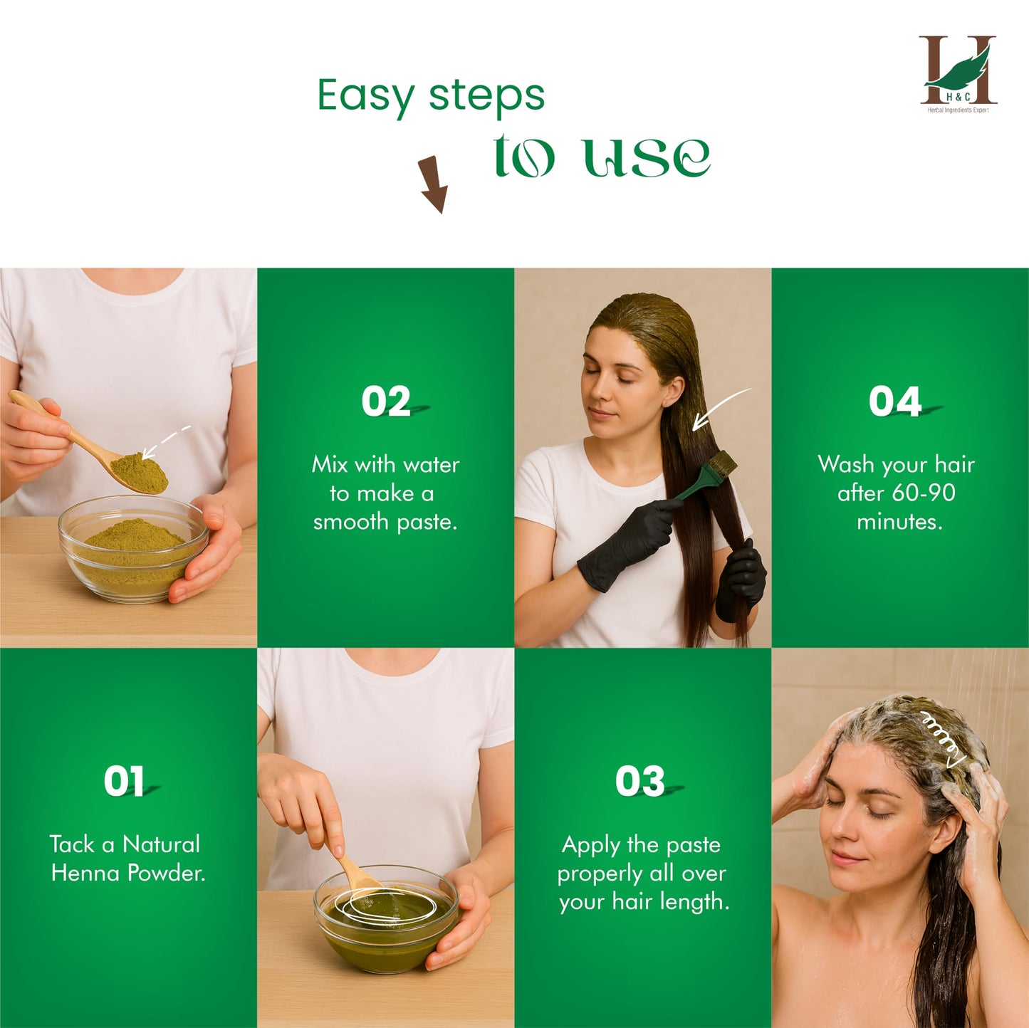 H&C 100% Natural and Pure Henna Powder/Lawsonia Inermis 227 gms (1/2 LB) for Hair Beauty & Personal Care H&C
