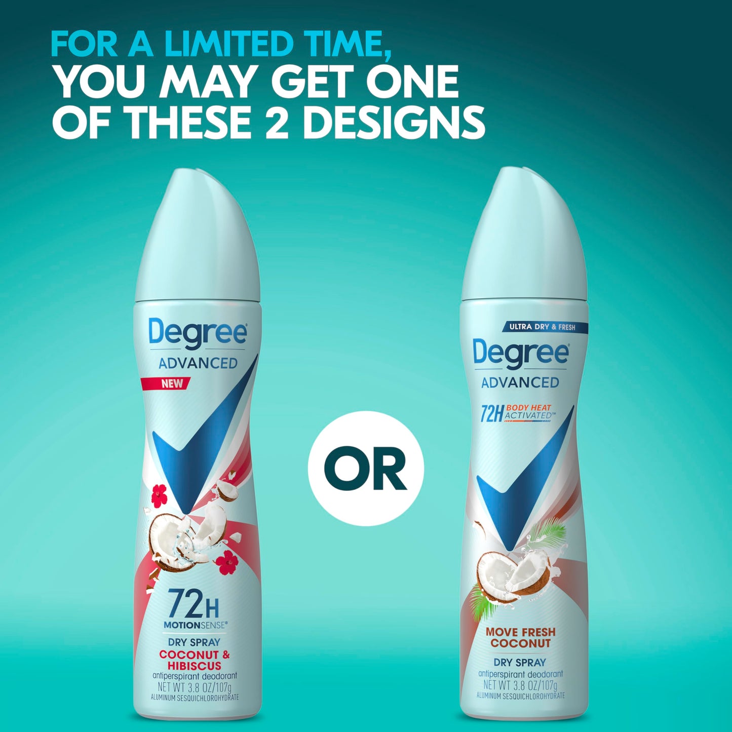 Degree Antiperspirant Deodorant Dry Spray Coconut & Hibiscus 72-Hour Sweat and Odor Protection Deodorant Spray With Body Heat Activated Technology 3.8 Beauty and Personal Care Degree