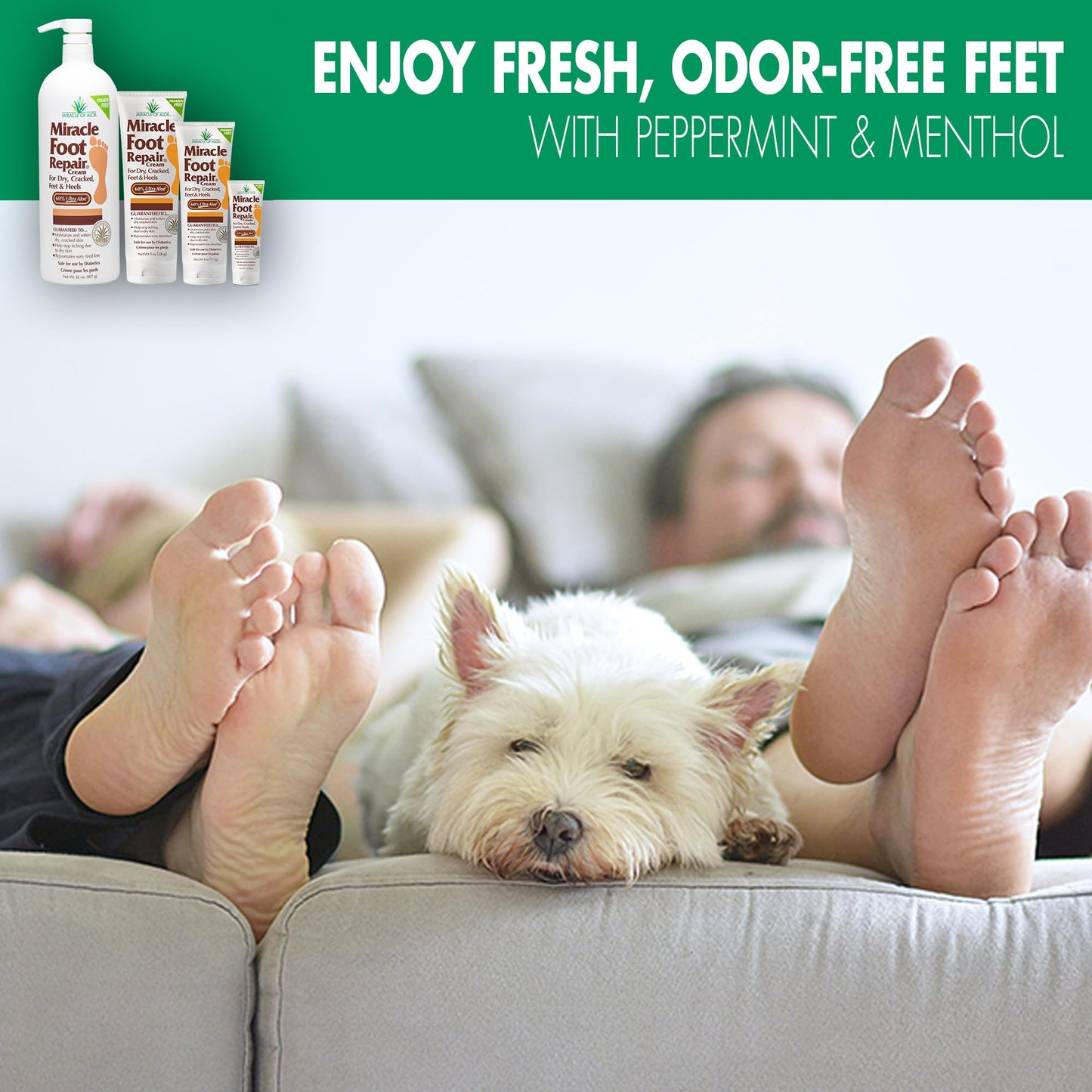 Miracle Foot Repair Cream, 4 oz Repairs Dry Cracked Heels and Feet, Diabetic-Safe, 60% Pure Ultra Aloe Moisturizes, Softens, and Repairs, Relief from Beauty & Personal Care Miracle of Aloe