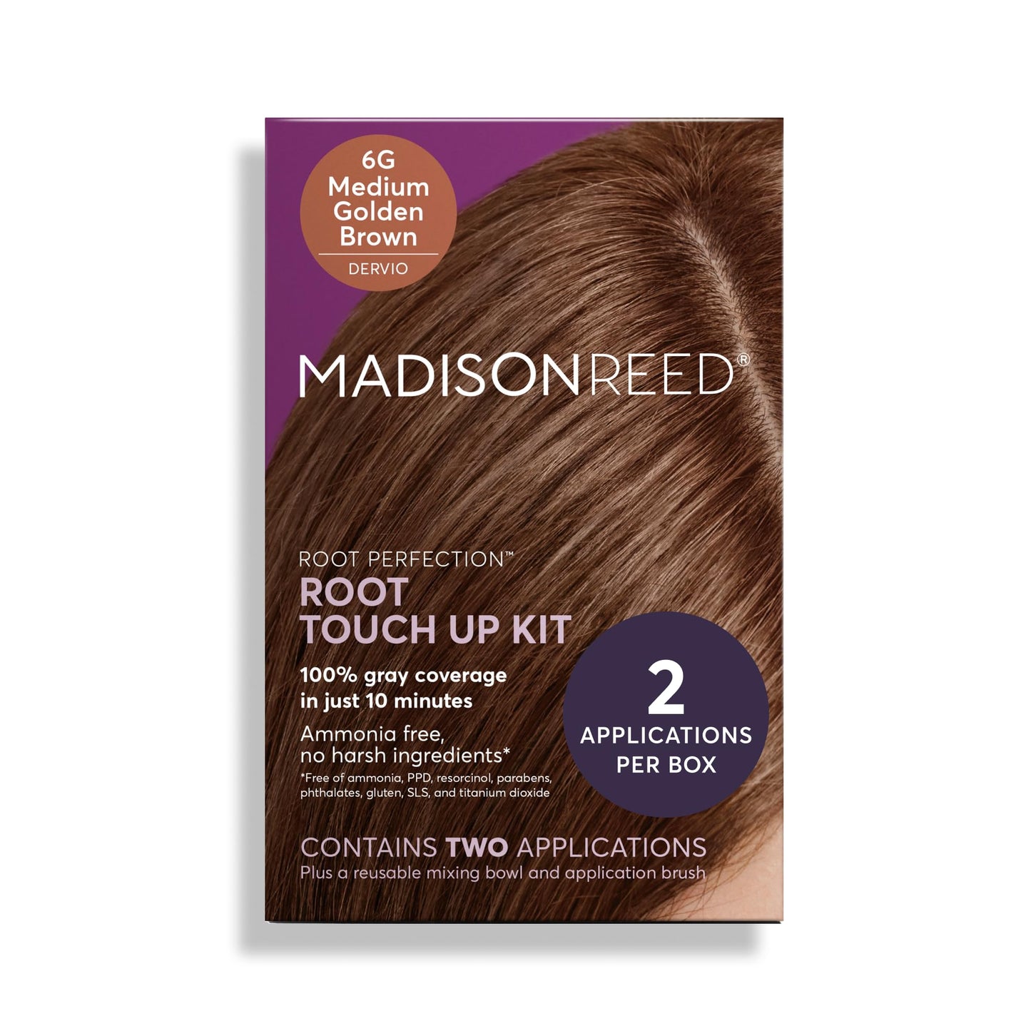 Madison Reed Root Perfection Root Touch Up Kit - 6G Dervio Medium Golden Brown, 2 Permanent Applications, 100% Gray Coverage in 10 Min | PPD-Free Beauty & Personal Care Madison Reed