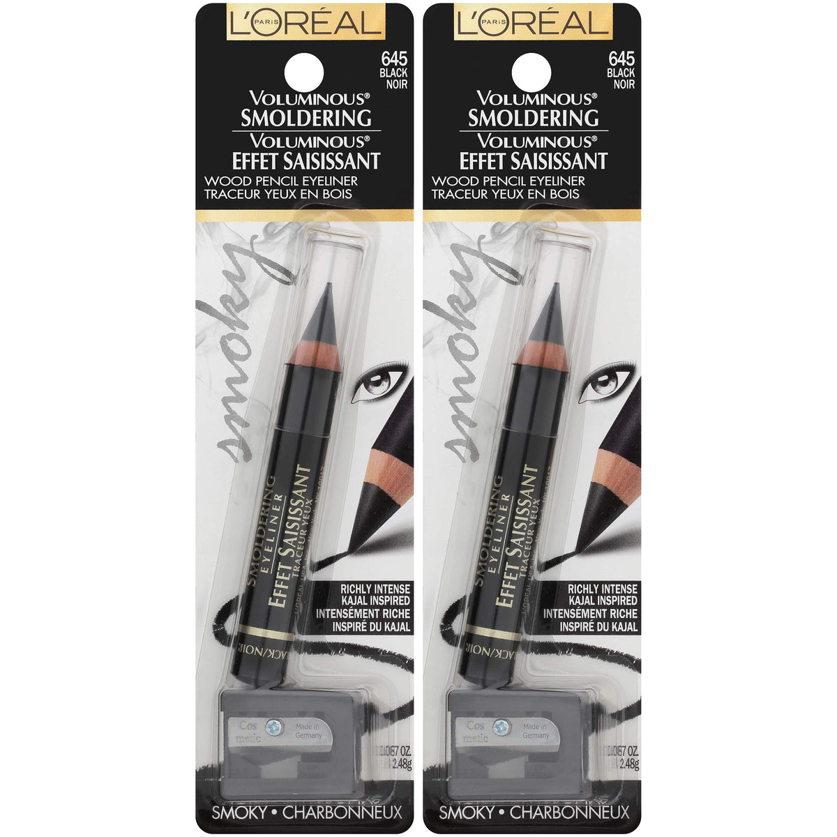 L'Oreal Paris Voluminous Smoldering Eyeliner, Black, 0.056 Oz, 2 Count