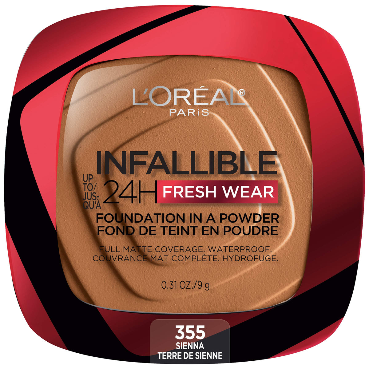 L'Oreal Paris Makeup Infallible Fresh Wear Foundation in a Powder, Up to 24H Wear, Waterproof, Sienna, 0.31 oz. Beauty & Personal Care L'Oreal Paris