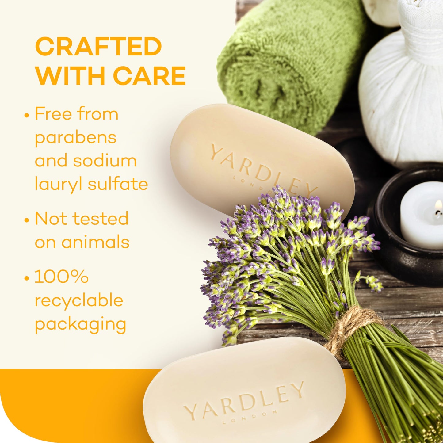 Yardley London Nourishing Bath Soap Bar Shea Buttermilk for Sensitive Skin, Gently Cleanses with Delicate Chamomile & Creamy Buttermilk, 4.0 oz Bath Beauty & Personal Care Yardley