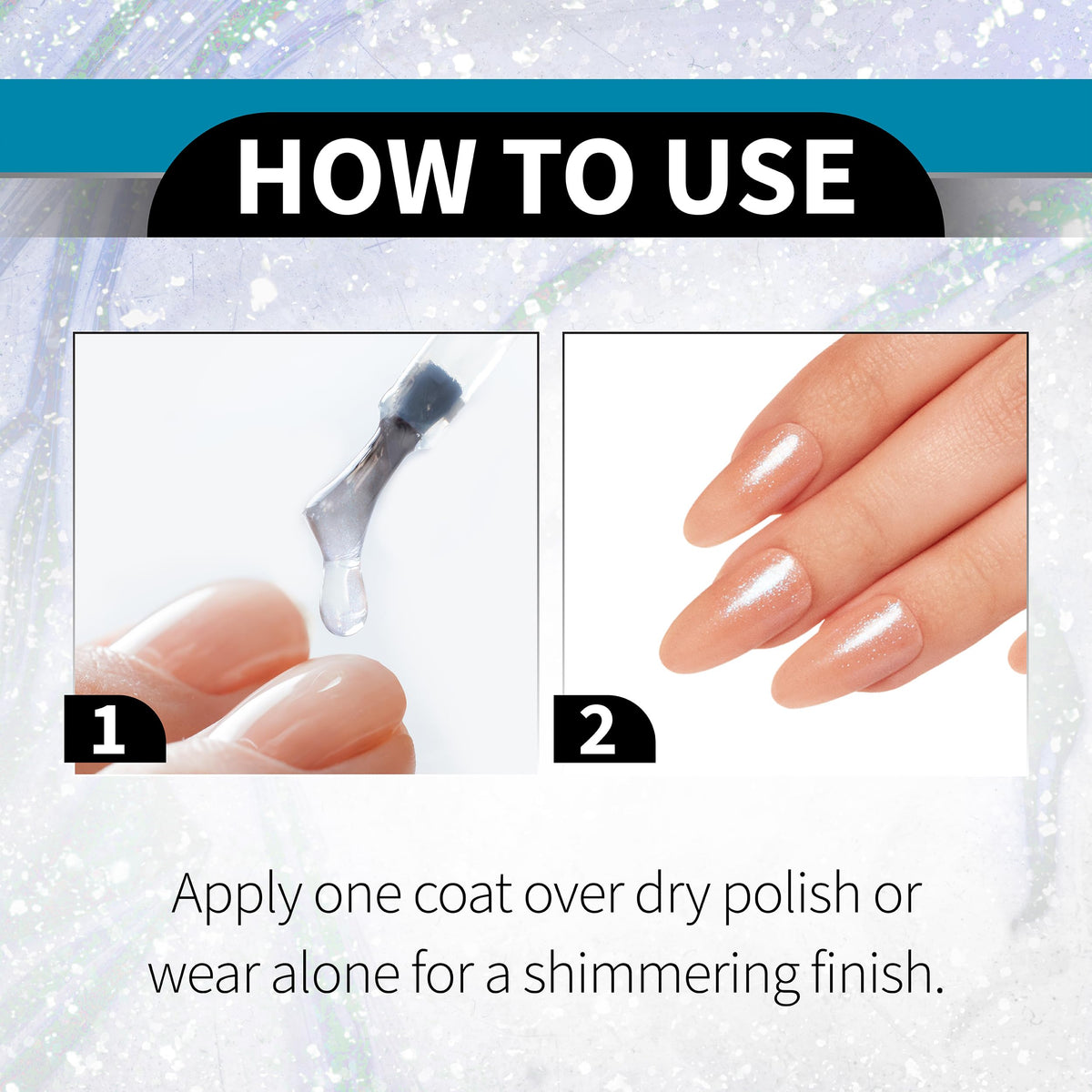 Seche Fx Diamond Effect Top Coat - Blue, Transforming Topper, Long-Lasting Polish Protection 0.5 Fl. Oz