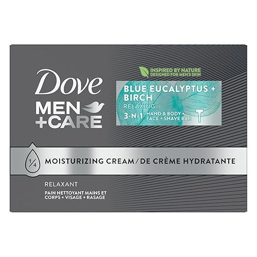DOVE MEN + CARE Bar 3 in 1 Cleanser for Body, Face, and Shaving Blue Eucalyptus 8 Bars For Fresh, Healthy-Feeling Skin Body and Facial Cleanser More Beauty & Personal Care DOVE MEN + CARE