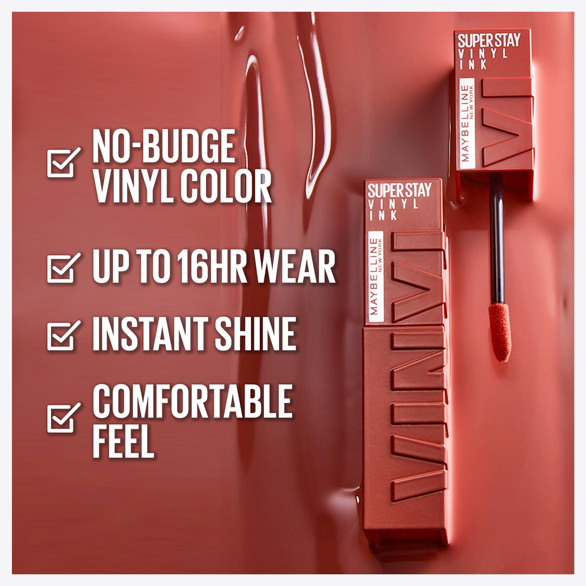 Maybelline Super Stay Vinyl Ink Longwear No-Budge Liquid Lipcolor Makeup, Highly Pigmented Color and Instant Shine, Captivated, Pink Lipstick, 0.14 fl Beauty & Personal Care MAYBELLINE