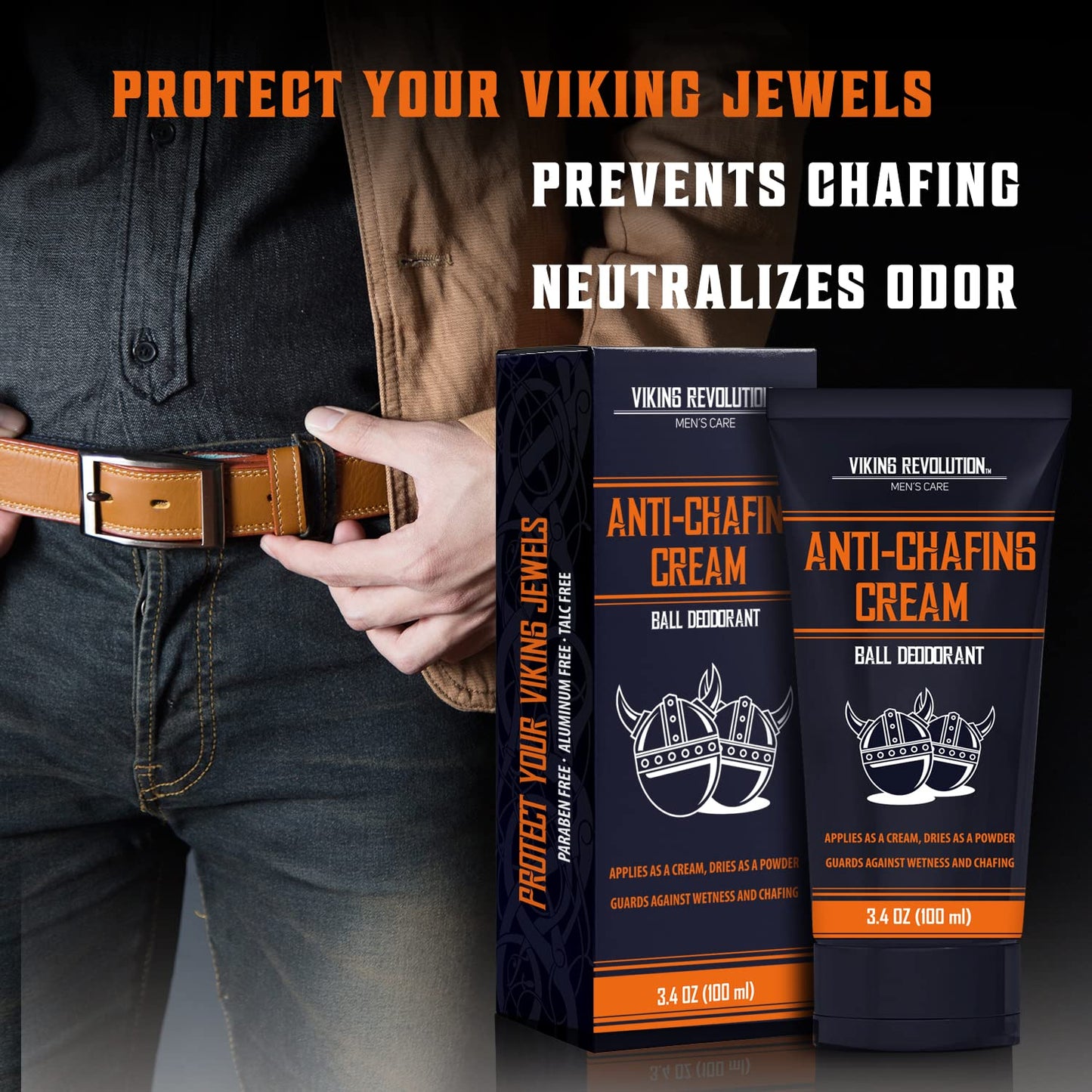 Viking Revolution Balls Deodorant With Aloe Vera and Purslane - Groin and Crotch Anti-Chafing Cream for Men - Quick Drying, Talc-Free Ball Cream 3.4oz Beauty & Personal Care Viking Revolution