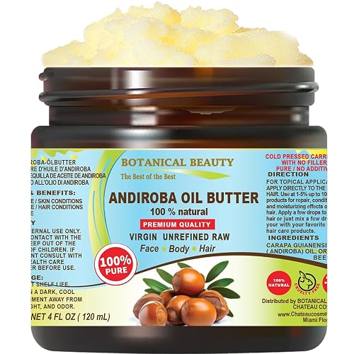 Botanical Beauty Andiroba Oil Butter Raw Pure Natural VIRGIN UNREFINED Cold-Pressed for Face, Skin, Body, Hair, Lip, Nails. Rich in Vitamin E, Vitamin Beauty & Personal Care Botanical Beauty