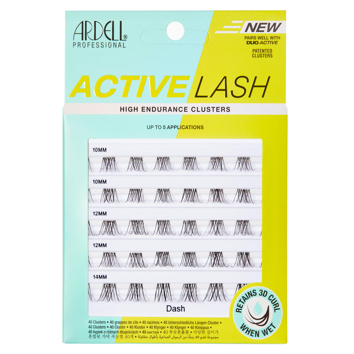 Ardell Active Lash Clusters, Dash - Waterproof, DIY Eyelash Extensions, Multi-Length Individual Lashes, Reusable False Eyelashes, 1 Pack