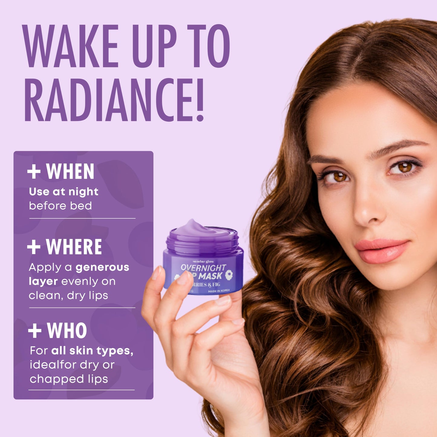 Sundae Glow Lip Mask with Berries & Fig - Overnight Lip Repair, Intense Hydration & Smoothing - Dermatologist Tested, Korean Lip Care - Vegan, Clean Beauty & Personal Care Sundae Glow
