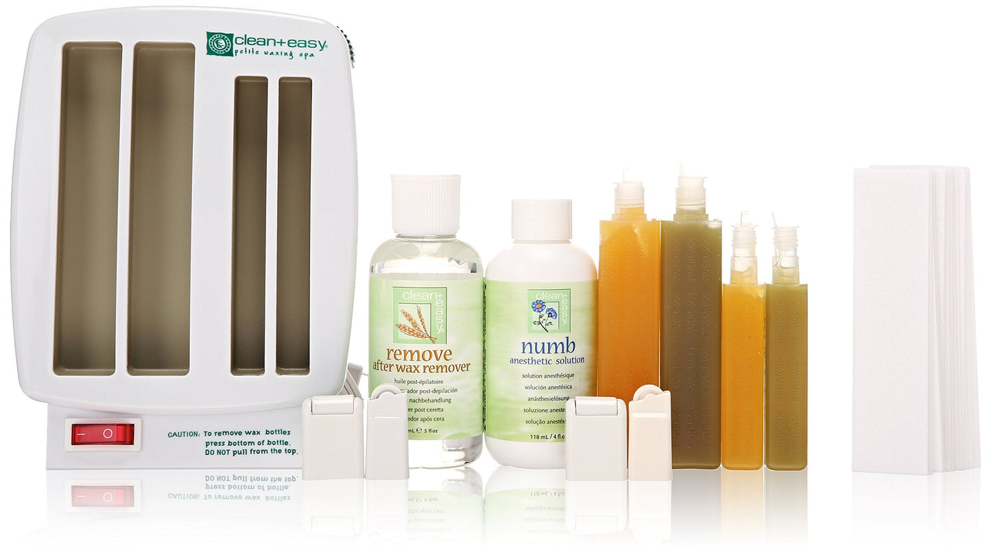 Clean + Easy Petite Triple Roll On Wax Kit for Hair Removal - Compact Waxing for Women's Face & Body, Easy At-Home Use, Smooth Long-Lasting Results Beauty and Personal Care Clean + Easy