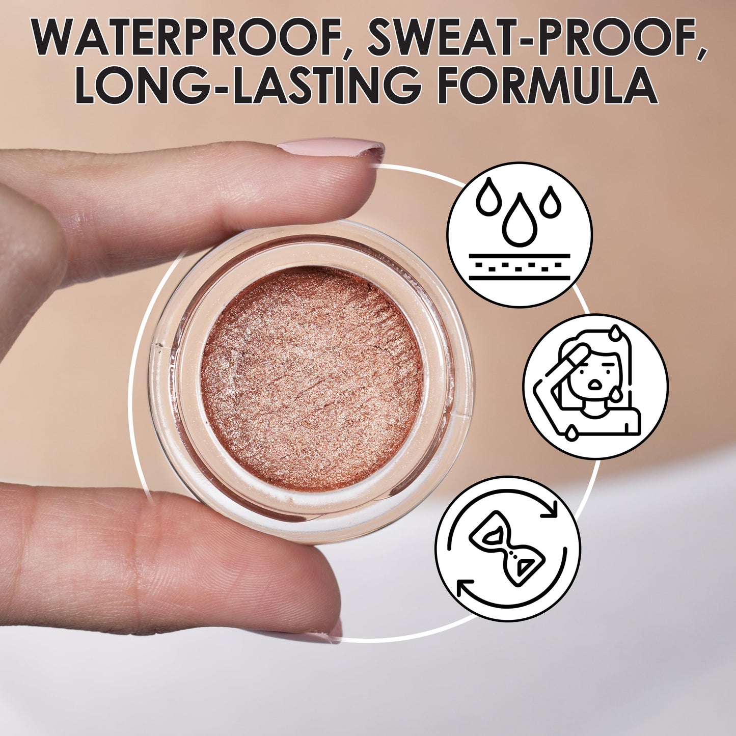 Beth Bender Beauty | Foiled Glacé Eye Shadow | Let’s Go! | Pink Beige | Shiny Iridescent Metallic Finish | Vivid Color | Creamy & Buildable Texture | Beauty & Personal Care Beth Bender Beauty