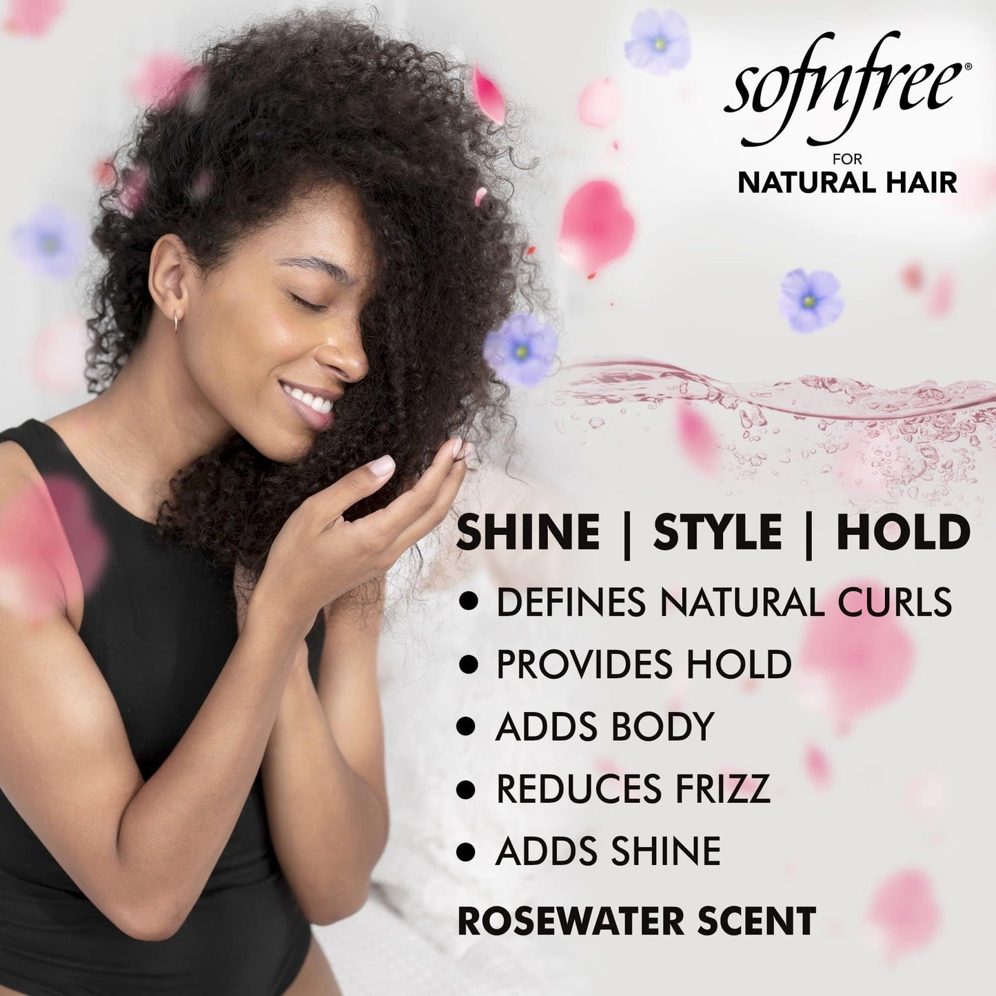 Sofn’free for Natural Hair Curling Mousse with Flaxseed Oil and Rosewater for Defining Frizz Free Curls, Coils, Waves, and Braids - 6.76 oz, Pack of 3 Beauty & Personal Care SOF N' FREE