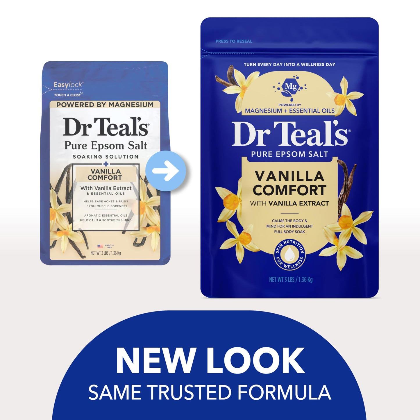 Dr Teal's Epsom Salt Magnesium Soak, Vanilla Comfort, 3 lbs (Pack of 4) Beauty and Personal Care Dr Teal's