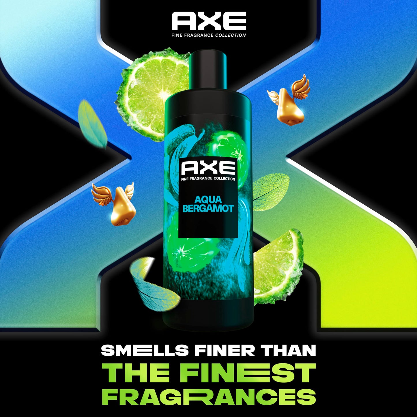 AXE Fine Fragrance Collection Body Wash For Men Aqua Bergamot 12h Refreshing Scent Shower Gel Infused with Bergamot, Sage, and Juniper Essential Oils Beauty & Personal Care AXE
