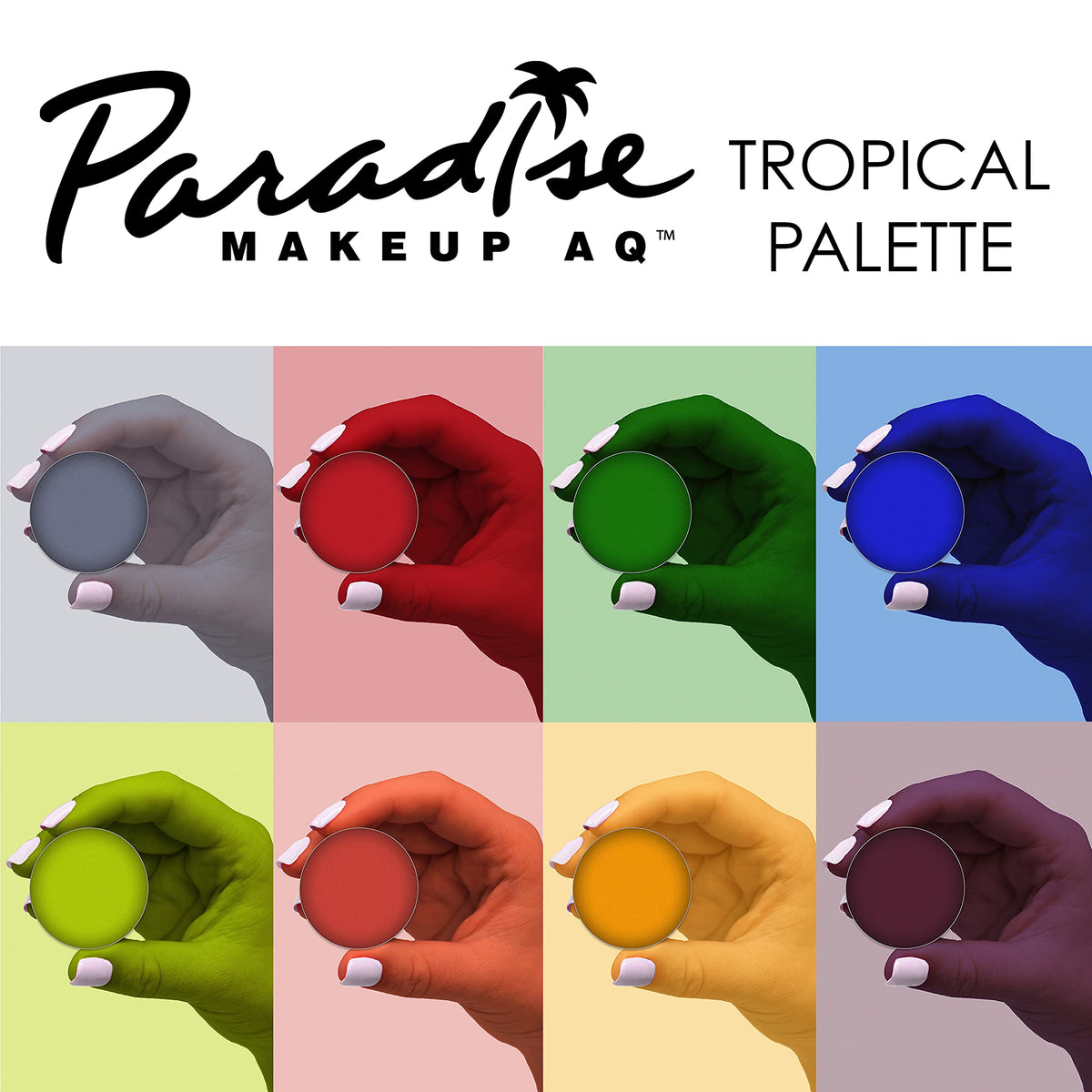 Mehron Makeup Paradise AQ - TROPICAL PALETTE, Water-Activated Face Paint