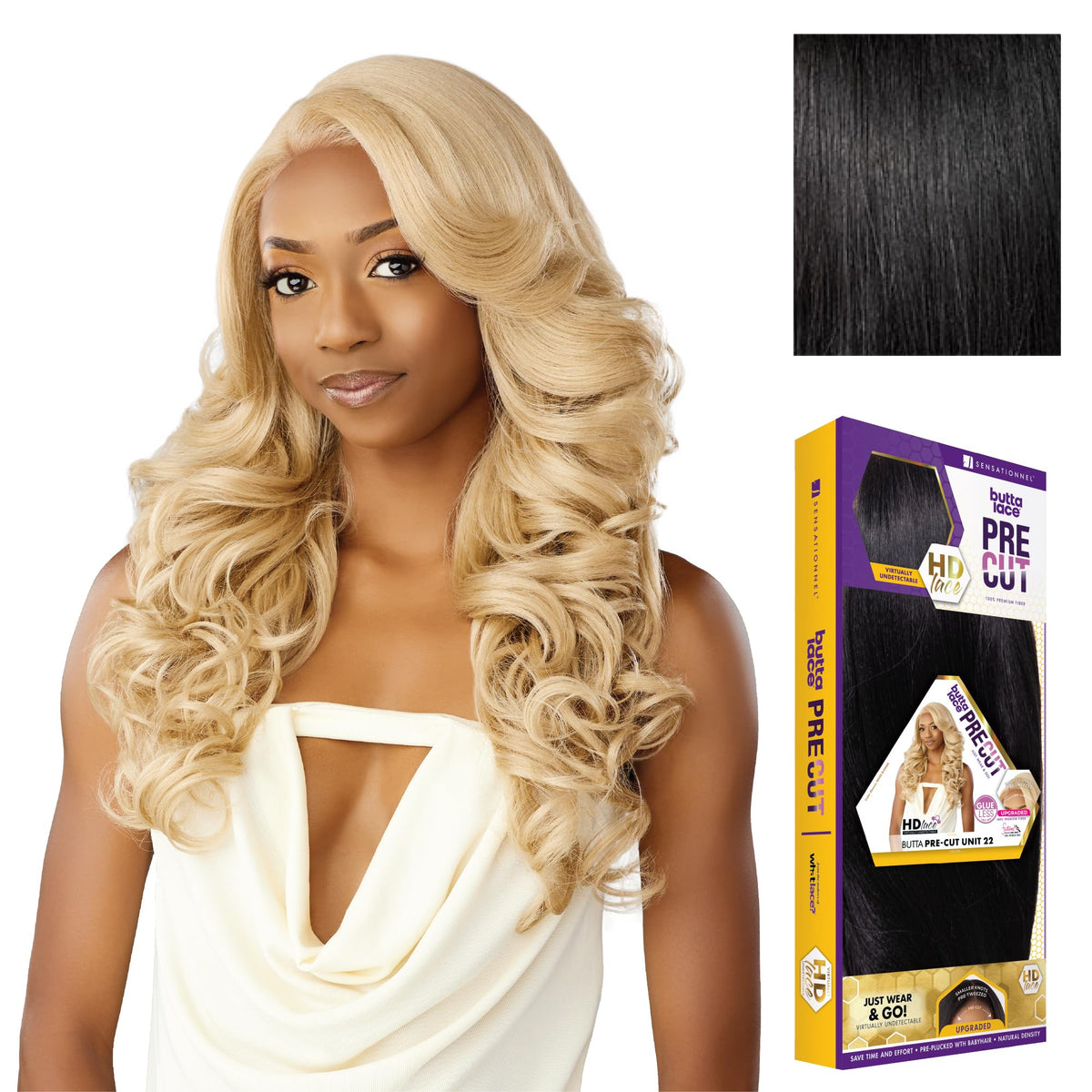 Sensationnel Butta Lace Precut Wig-Unit 22, 1 JETBLACK