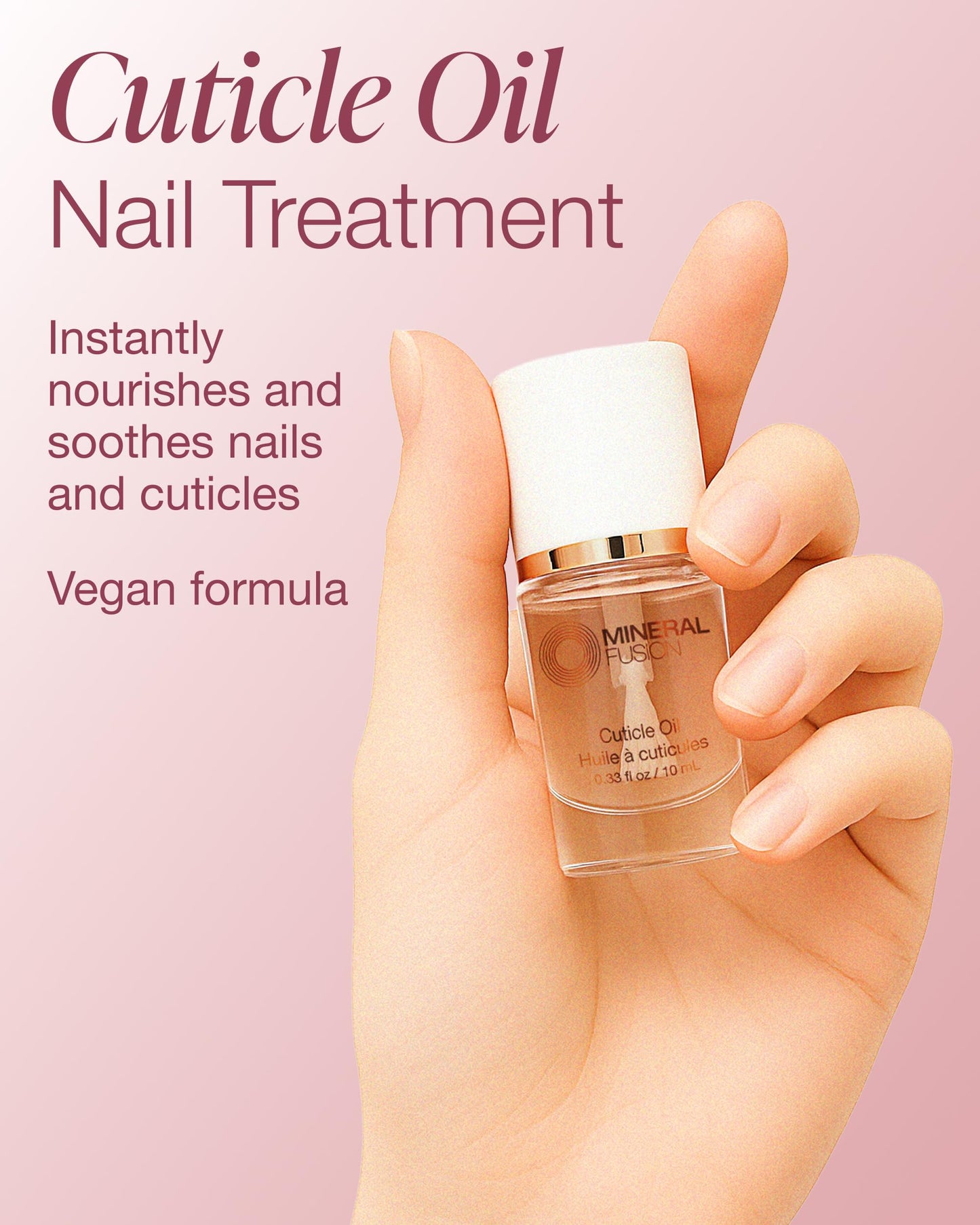 Mineral Fusion Cuticle Oil Nail Treatment - Natural Moisturizer with Vitamin E and Sweet Almond Oil - Softens & Protects Cuticles - Vegan, 99% Beauty & Personal Care Mineral Fusion