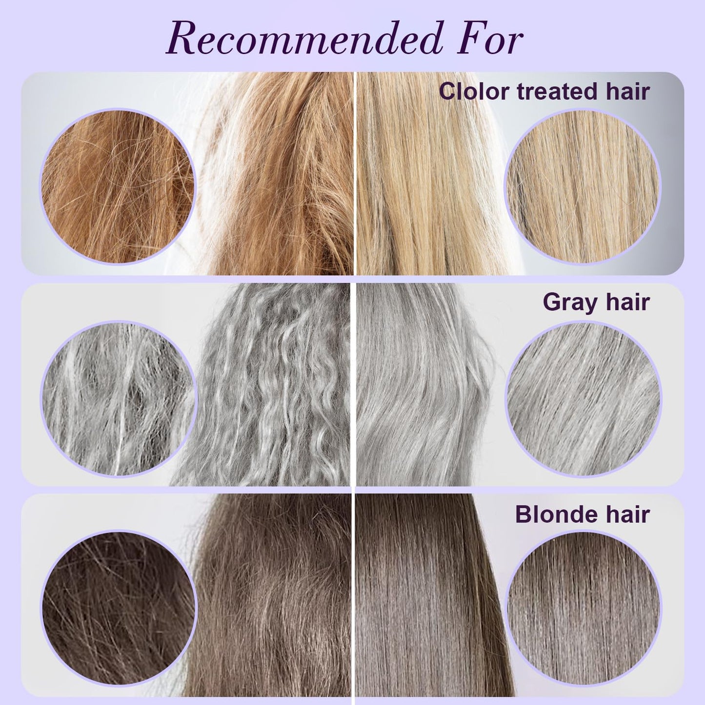 Luseta Color Brightening Purple Travel Shampoo and Conditioner Mini Kit for Blonde, Silver and Gray Hair - Brassiness Neutralizer for Highlighted Beauty & Personal Care L LUSETA