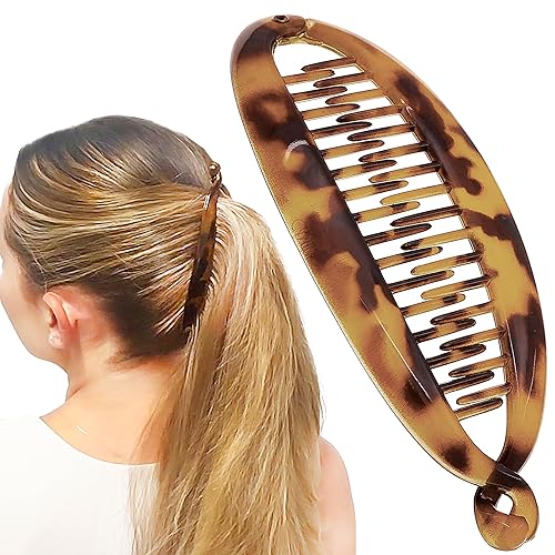 Camila Paris CP1578 French Large Banana Clip Hair Comb, Classic Banana Clips Hair for Thick Hair Ponytail Holder Interlocking Styling Clips for Women Beauty & Personal Care Camila