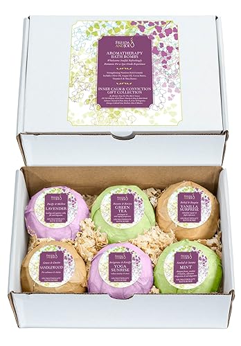 Luxury Aromatherapy Bath Bombs: Deep Body Relaxation Deluxe Gift Set with 6 x 100g Relaxing and Calming Scents Beauty & Personal Care Freida and Joe