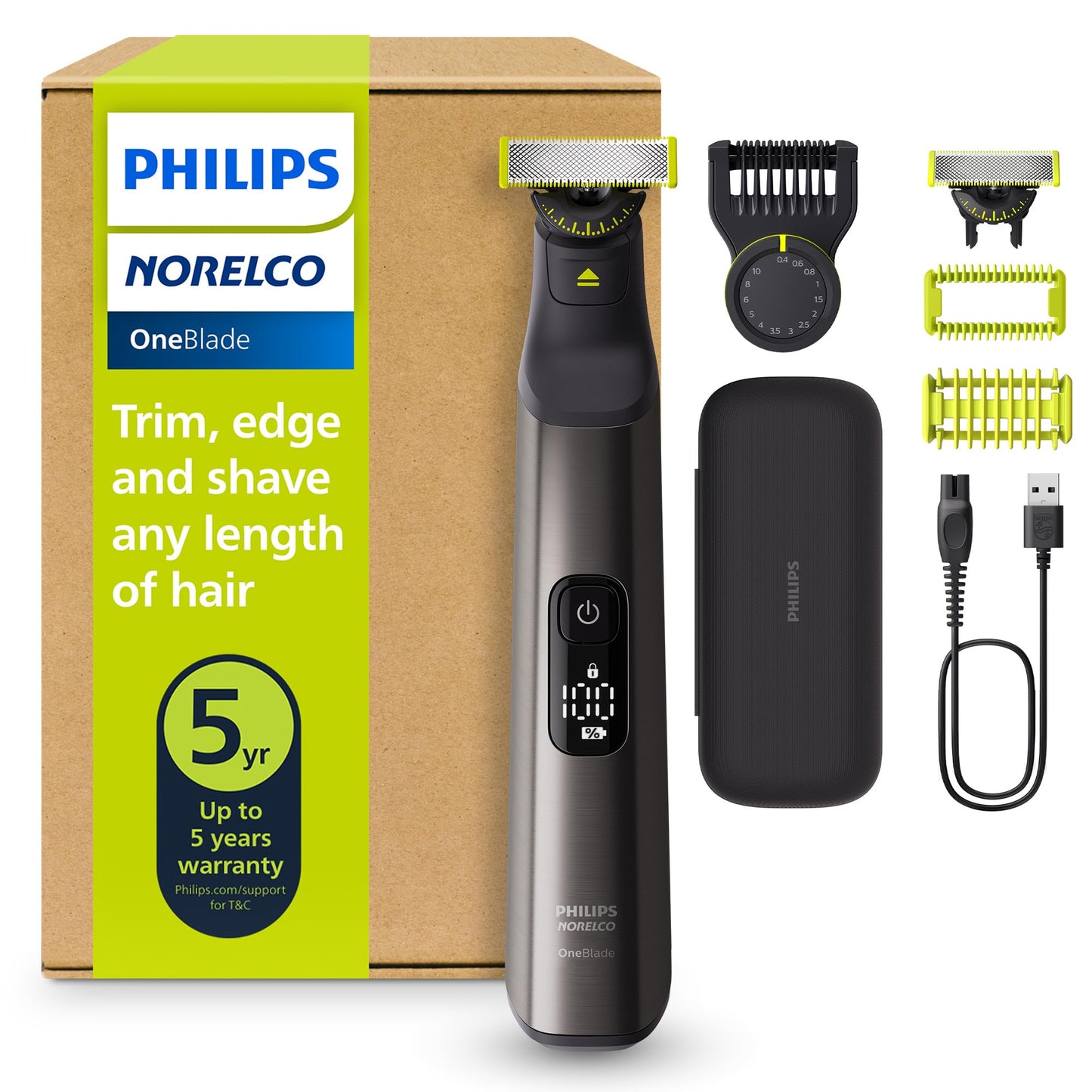 Philips Norelco OneBlade 360 Pro Face + Body, Hybrid Electric Beard Trimmer, Shaver and Bodygroomer, with 360 Blade Technology, Model QP6552/90 Beauty and Personal Care Norelco