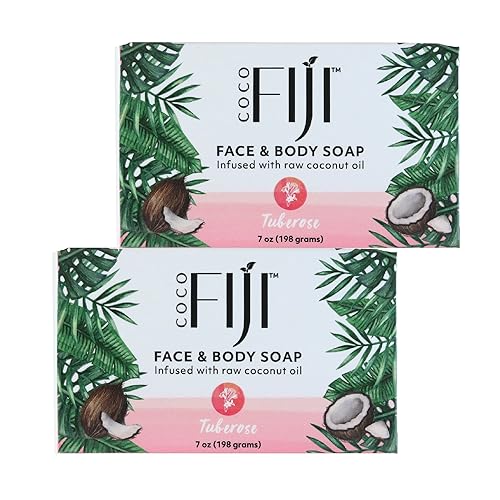 Coco Fiji, Coconut Oil Infused Soap, Bar 7oz (Tuberose, Pack of 2) Beauty & Personal Care Organic Fiji
