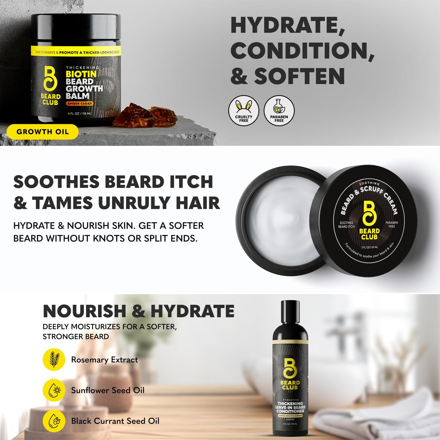 The Beard Club Ultimate Beard Growth Kit - Derma Roller, Growth Oil, Vitamins, Vitamin Spray, Biotin Balm, Conditioner, Cream, Balms, Shampoo, Razor Beauty and Personal Care The Beard Club