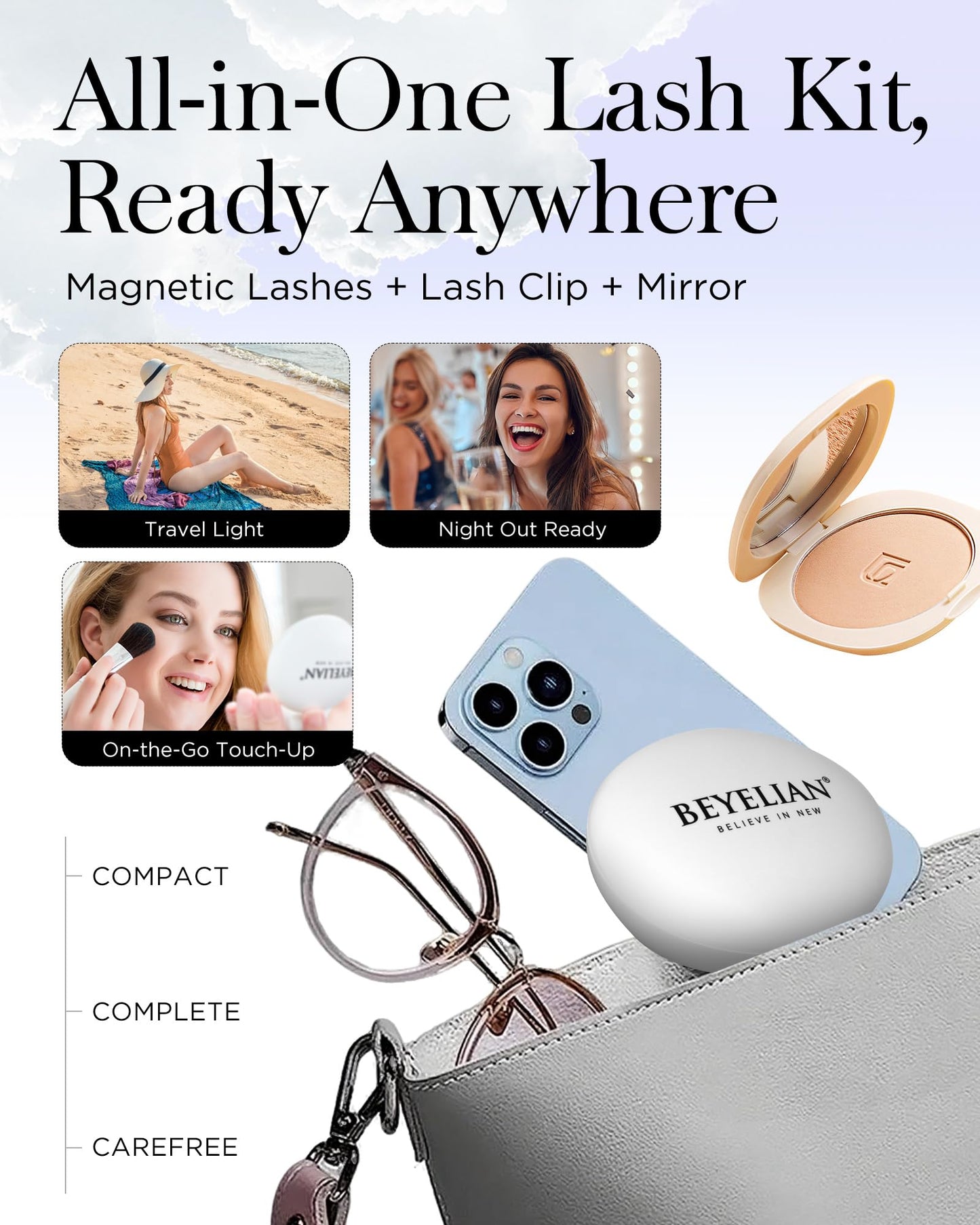 BEYELIAN Magnetic Eyelashes with Applicator Soft Natural Look Magnetic Lashes Kit MAGNETIC-REW42 Beauty and Personal Care BEYELIAN