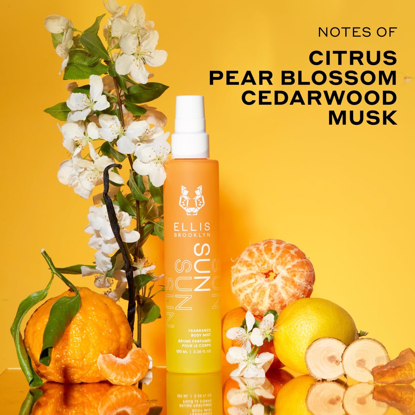 Ellis Brooklyn SUN Fragrance Mist - Rich Floral Perfume Mist with Italian Mandarin, Orange Flower Water, & Cedarwood, Vegan Perfume Made In The USA Beauty & Personal Care Ellis Brooklyn