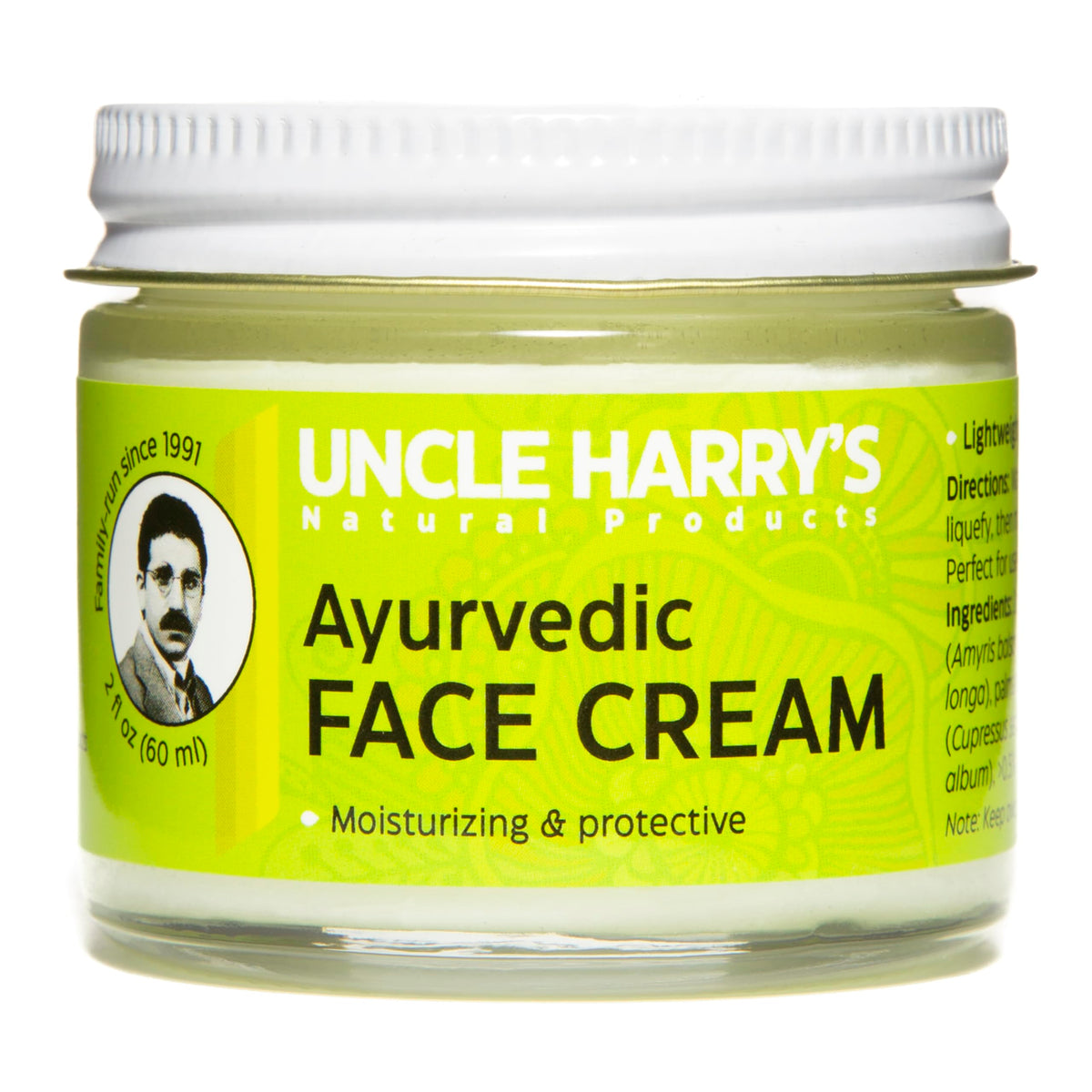 Uncle Harry's Natural Products Ayurvedic Face Cream with Jojoba Esters and Pure Essential Oils of Turmeric, Sandalwood, Palmarosa, and Cypress - Beauty & Personal Care Uncle Harry's Natural Products